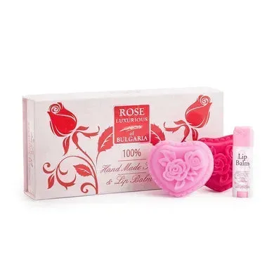 Подарунковий набір «Розкіш» Rose of Bulgaria BioFresh: бальзам для губ і 2 мила