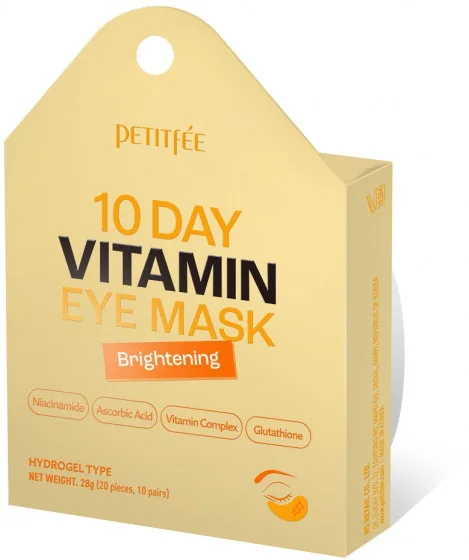 Petitfee & Koelf 10 Days Vitamin Eye Mask - Освітлювальні гідрогелеві патчі з вітаміном С та ніацинамідом