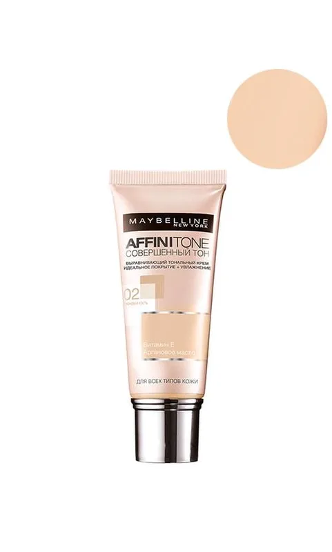 Тональний крем для обличчя Maybelline New York Affinitone 02 - Light Porcelain, 30 мл