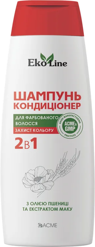Шампунь-кондиціонер 2в1 ACME "EkoLine" для фарбованого волосся, 400 мл