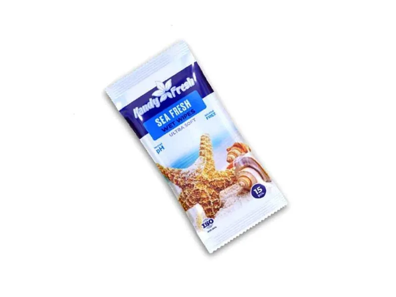 Вологі серветки 15шт Sea fresh ТМ Handy Fresh (302678790)