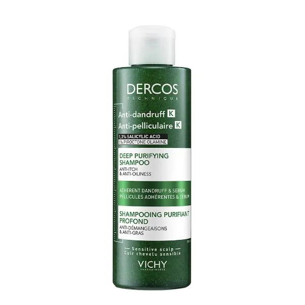 Шампунь-скраб Vichy Dercos Micro Peel для глибокого очищення шкіри голови та волосся проти стійкої лупи та надлишку себуму 250 мл