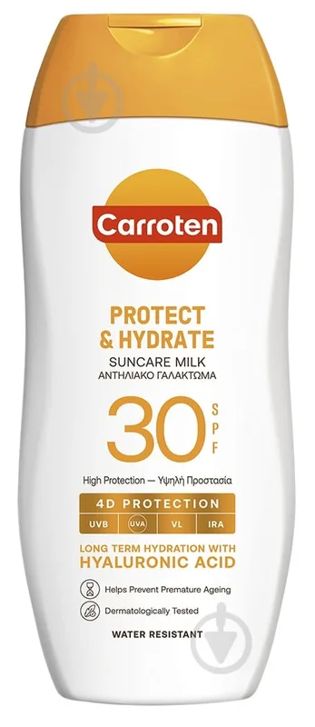 Молочко сонцезахисне Carroten PROTECT & HYDRATE SUNCARE MILK SPF30 200 мл