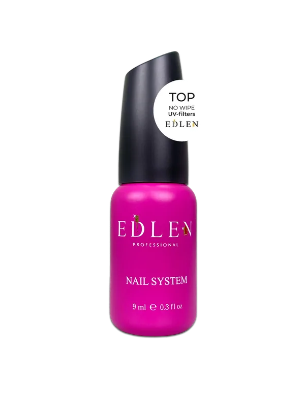 Топ для гель-лаку без липкого шару Edlen Professional Top Non Wipe UV-Filters з УФ фільтром 9 мл