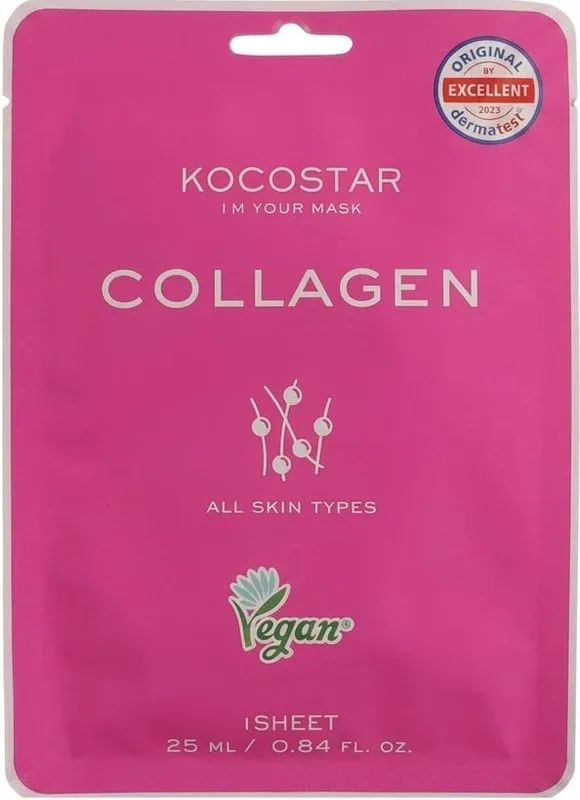 Маска тканинна для обличчя Kocostar Collagen антивікова з колагеном 25 мл