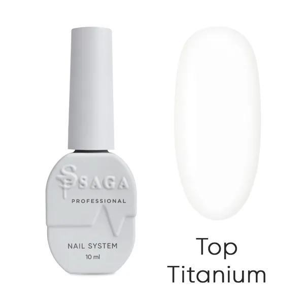Топ для гель-лаку без липкого шару Saga Top Titanium 10 мл