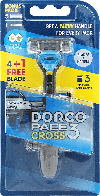 Dorco станок Hybrid + 5 катриджів, 3 леза