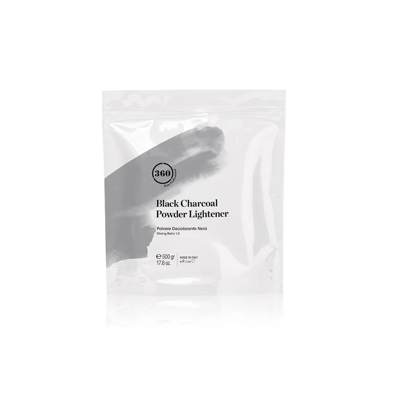 Пудра антижовта освітлювальна для волосся 9 рівнів 360 Hair Professional Black Charcoal Powder Lightener 500 мл