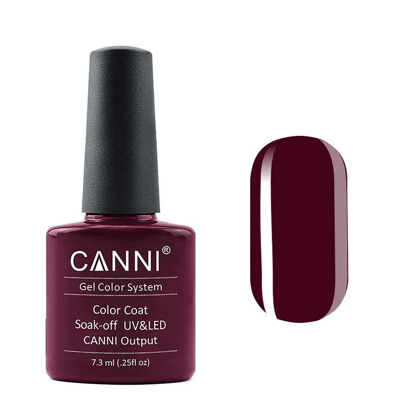 Гель-лак Canni Color Coat Soak-off UV&LED 258 насичений глибокий марсала 7.3 мл