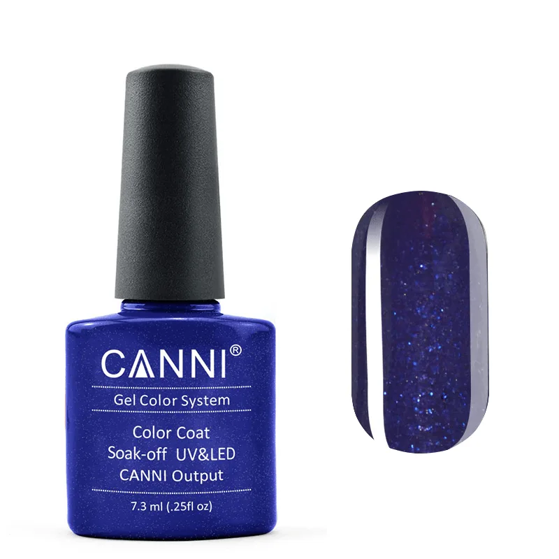 Гель-лак Canni Color Coat Soak-off UV&LED 214 королівський синій з мікроблиском 7.3 мл