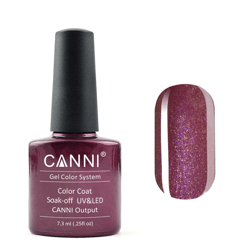 Гель-лак Canni Color Coat Soak-off UV&LED 123 коричнево-рожевий з шіммером 7.3 мл