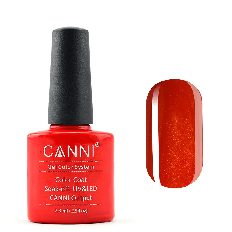 CANNI Гель-лак 110 червоний з шиммером, 7,3мл