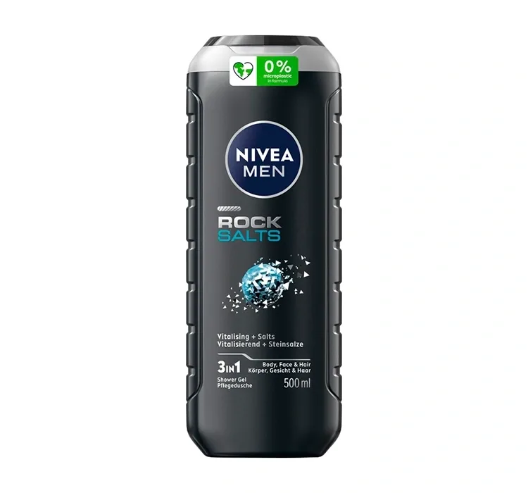 NIVEA MEN ROCK SALT ГЕЛЬ ДЛЯ ДУШУ З СІЛЛЮ ДЛЯ МИТТЯ ТІЛА, ОБЛИЧЧЯ І ВОЛОССЯ 500МЛ