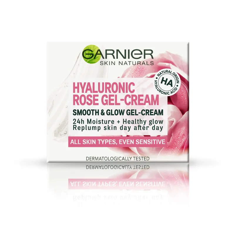 Зволожуючий гіалуроновий гель-крем Garnier Skin Naturals з рожевою водою, для всіх типів шкіри, 50 мл (C6533600)