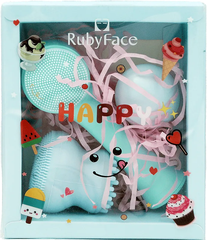 Набір подарунковий Ruby Face (двостороння щітка+щітка восьминіг+спонж д/обличчя), 1шт