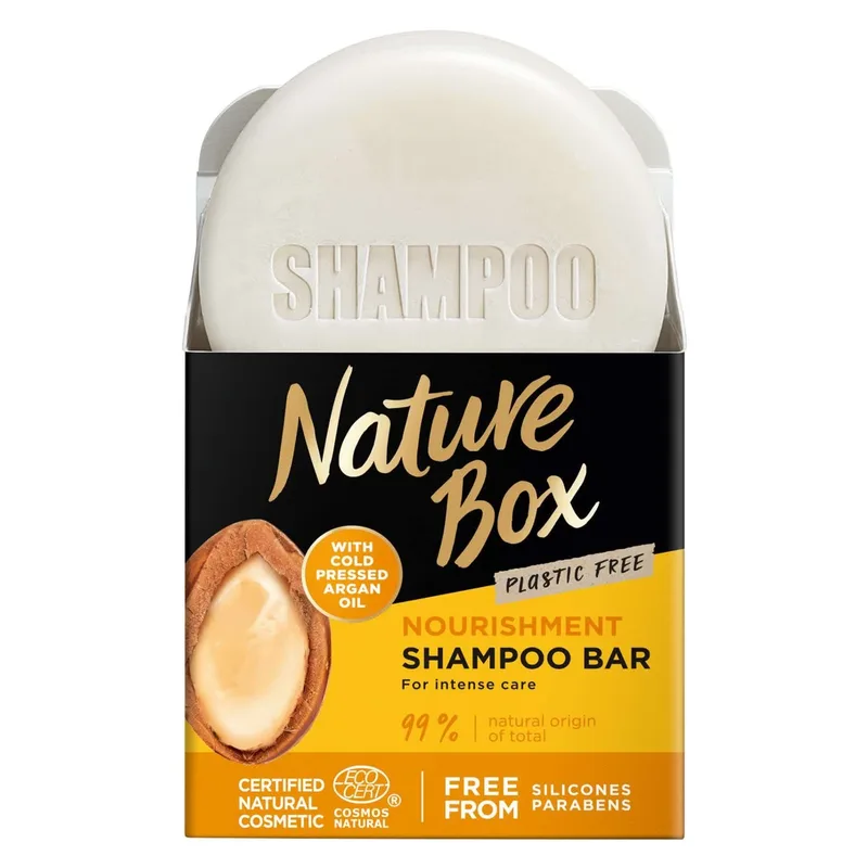 Твердий шампунь Nature Box для живлення волосся з аргановою олією холодного віджиму 85 г