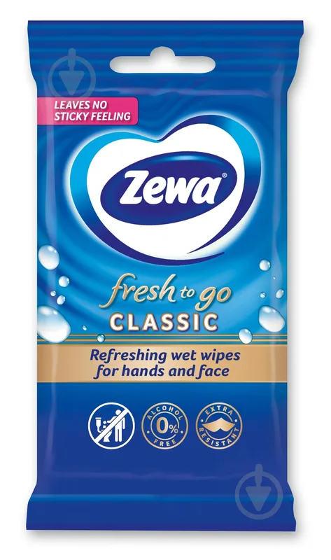 Вологі серветки Zewa Fresh to Go Classic 10 шт.