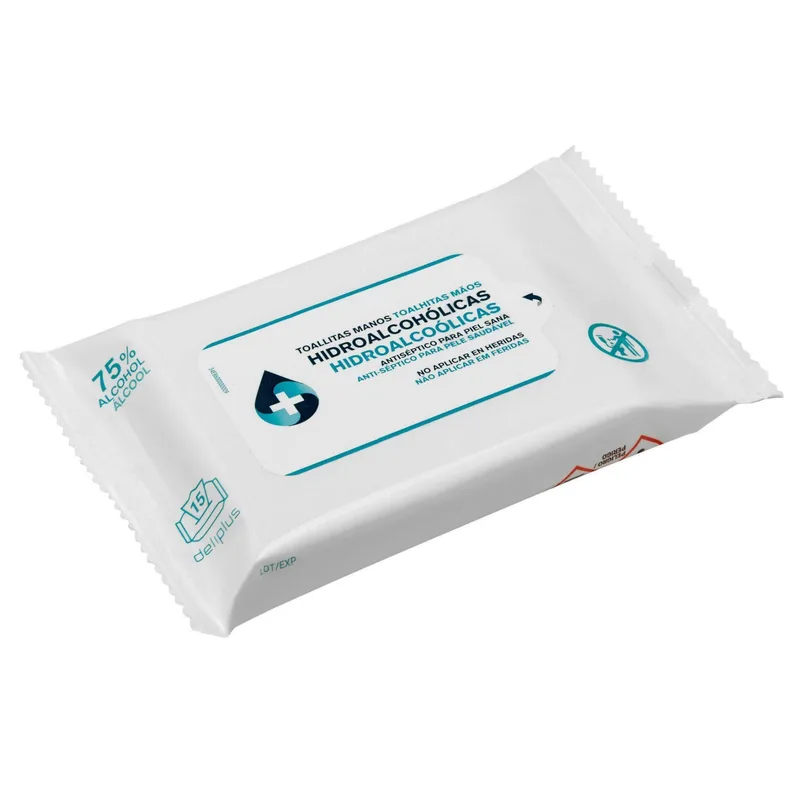 Серветки гідроспиртові Deliplus 75% спирту 15 шт.