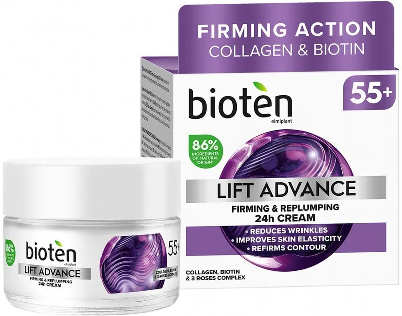 Крем для обличчя BIOTEN Lift Advance Firming & Replumping 24h Cream 55+, 50 мл
