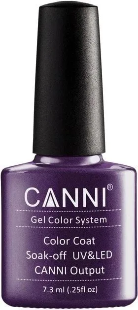 Гель-лак Canni Color Coat Soak-off UV&LED 213 глибокий фіолетовий з мікроблиском 7.3 мл