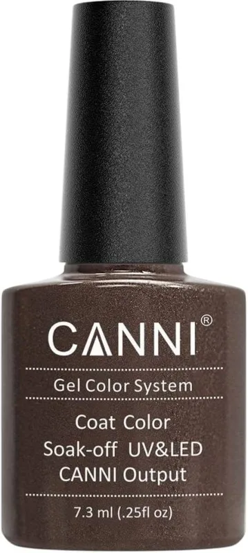 Гель-лак Canni Color Coat Soak-off UV&LED 211 сіро-коричневий з золотистим мікроблиском 7.3 мл