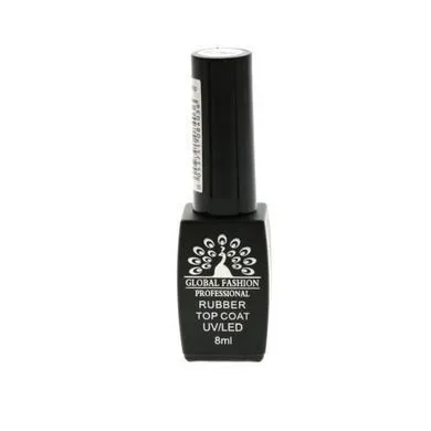 Топ Каучуковий Global Fashion Rubber Top Coat, 8 мл. з липким шаром (Чорна банка)