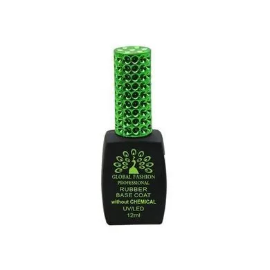 База для гель-лаку Global Fashion Rubber Base Coat without Chemical, 12 мл. (Зелений ковпачок)