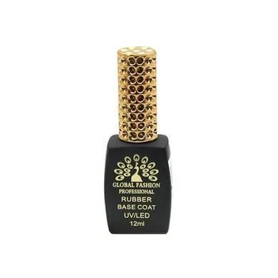 База для гель-лаку каучукова Global Fashion Long Lasting Base Coat, 12 мл. (Золотий ковпачок)