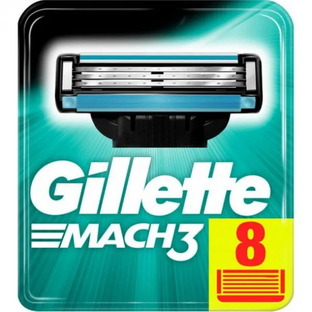 Змінні картриджі для гоління (леза касети) чоловічі Gillette Mach 3 касети 8 шт