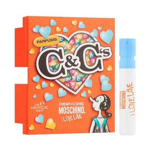 Пробник квіткової туалетної води Moschino Cheap & Chic I Love Love edt 1ml оригінал, деревно-мускусні парфуми