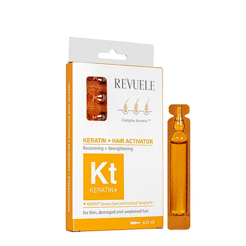 Ампули з кератином для відновлення волосся Revuele Keratin+ 8×5 мл