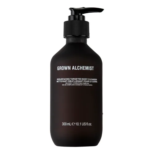Відлущувальний гель для душу з AHA- та BHA-кислотами GROWN ALCHEMIST Resurfacing Targeted Body Cleanser — обʼєм 300 мл