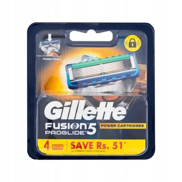 Змінні картриджі для гоління (леза касети) чоловічі Gillette Fusion 5 Proglide Power 4 шт