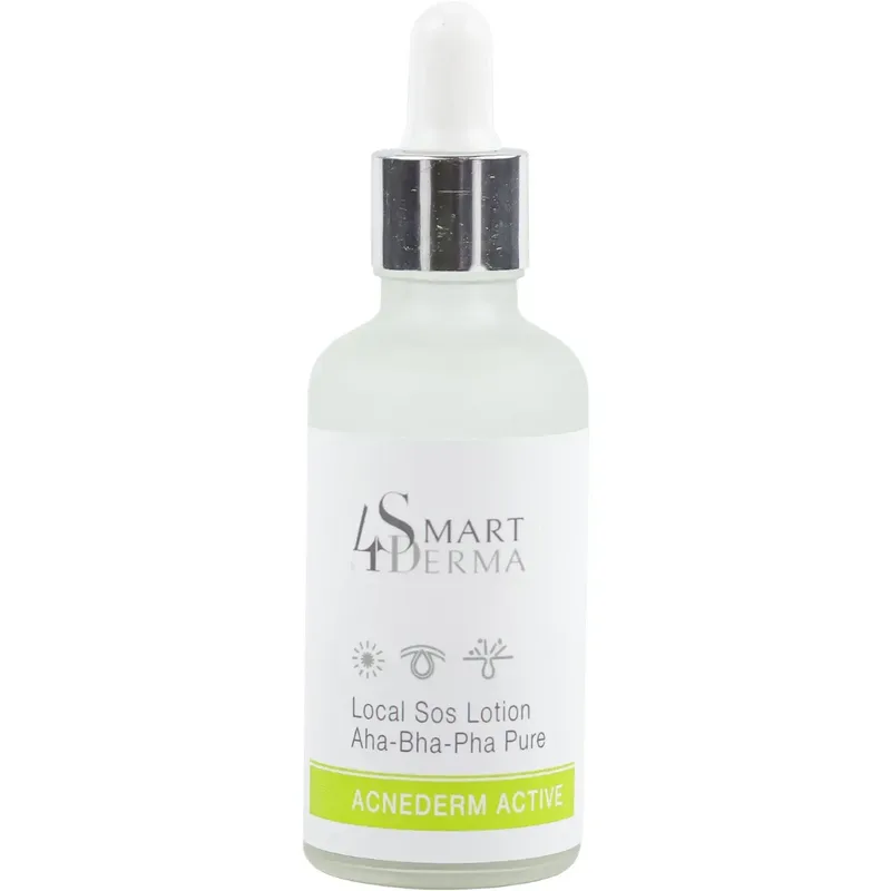 Лікувальна локальна присушка проти акне Smart4Derma Local SOS Lotion AHA-BHA-PHA Pure