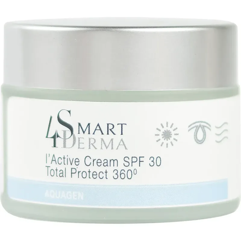 Зволожувальний антивіковий крем SPF 30 з церамідами Smart4Derma I'Active Cream Total Protect 360