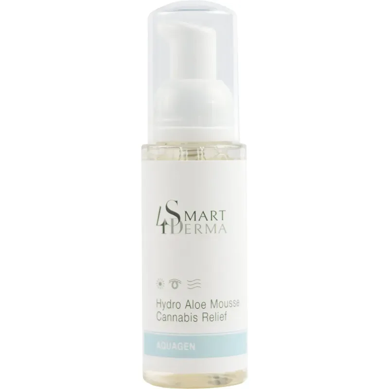Пінка для делікатного очищення сухої та чутливої шкіри Smart4Derma Hydro Aloe Mousse Cannabis Relief