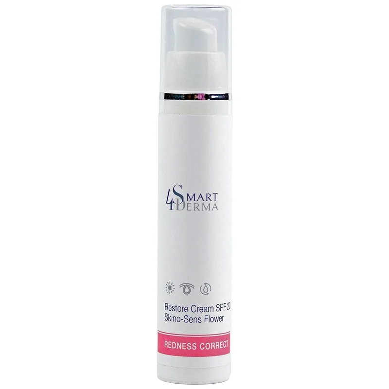Денний крем для чутливої шкіри з куперозом SPF 20 Smart4Derma Restore Cream Skino-Sens Flower