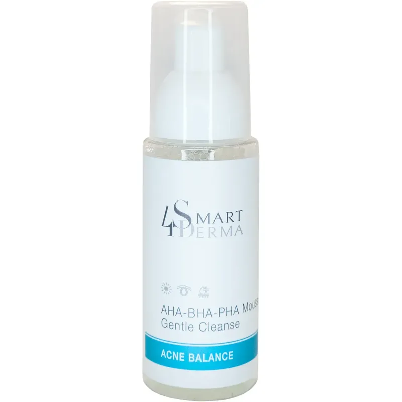 Очищувальна мультикислотна пінка для жирної шкіри з акне Smart4Derma AHA-BHA-PHA Mousse Cleanse