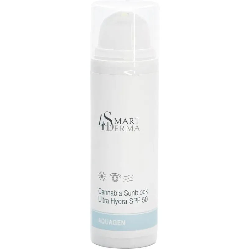 Ультра зволожуючий захисний крем SPF 50 з олією канабісу Smart4Derma Aquagen Cannabia Sunblock Ultra Hydra SPF 50 50 мл