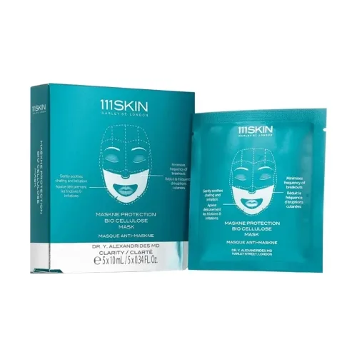 Протизапальна маска для нижньої частини обличчя 111SKIN Maskne Protection Biocellulose Mask Box of 5 — обʼєм 50 мл