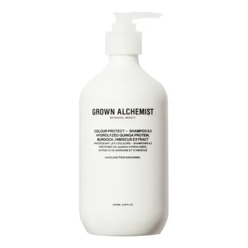 Шампунь для захисту кольору GROWN ALCHEMIST Colour Protect Shampoo 0.3: Hydrolyzed Quinoa Protein, Burdock, Hibiscus Extract — обʼєм 500 мл 500 мл
