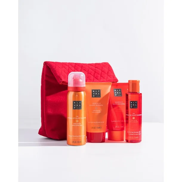 Дорожній Набір Бестселерів Рітуалс Будда + Косметичка - Travel Version Rituals of Happy Buddha Gift Set Bestsellers 4-SKU