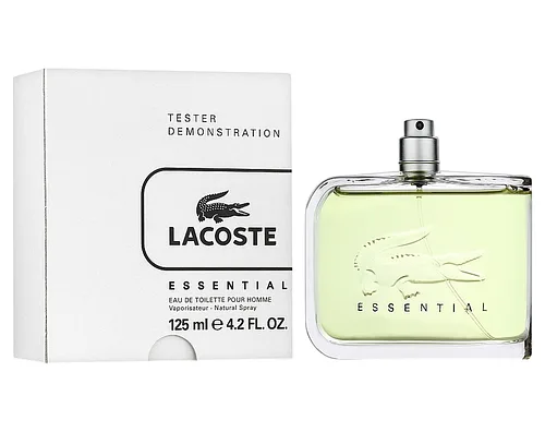 Тестер Чоловічі парфуми Лакосте зелені Lacoste Essential Men 125 мл, цитрусові аромати на літо