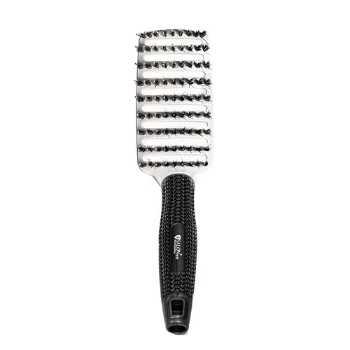 Щітка для волосся масажна продувная Salon Professional з ворсом вигнута 0076B