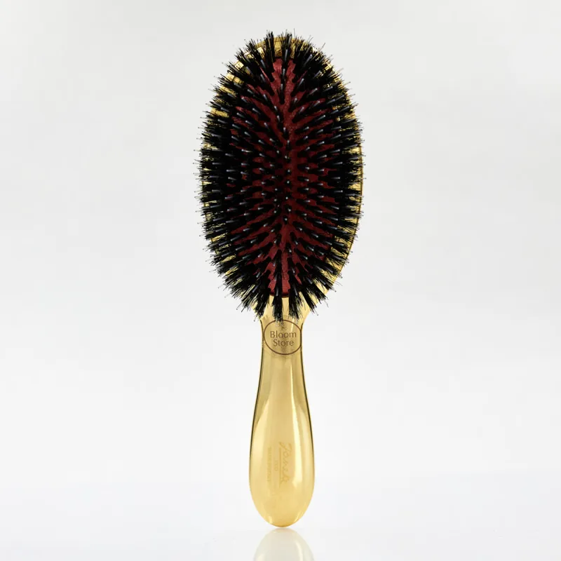 Janeke Superbrush Гребінець з натуральною щетиною кабана золото розмір M