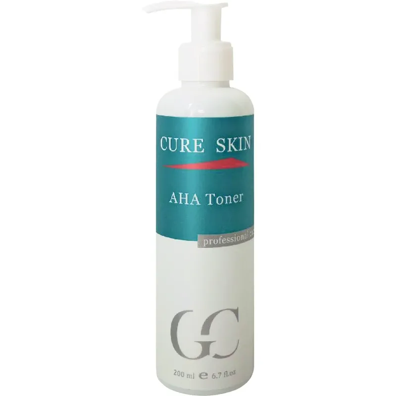 Порозвужуючий тонік з AHA кислотами для жирної шкіри Cure Skin AHA Toner