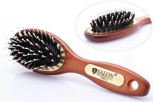 76100CLG Щітка масажна для волосся дерев'яна з комбінованою щетиною Salon Professional