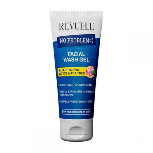Гель для вмивання жирної шкіри Revuele No Problem з AHA-BHA-PHA кислотами та чайним деревом, 200 мл