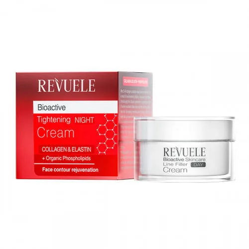 Нічний омолоджувальний крем для обличчя Revuele Bioactive Collagen & Elastin Line Filler, 50 мл