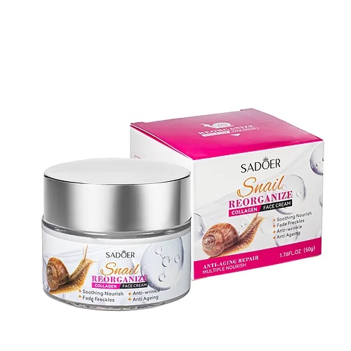 Антивіковий крем для обличчя Sadoer Snail Collagen Reorganizing з муцином равлики 50 г